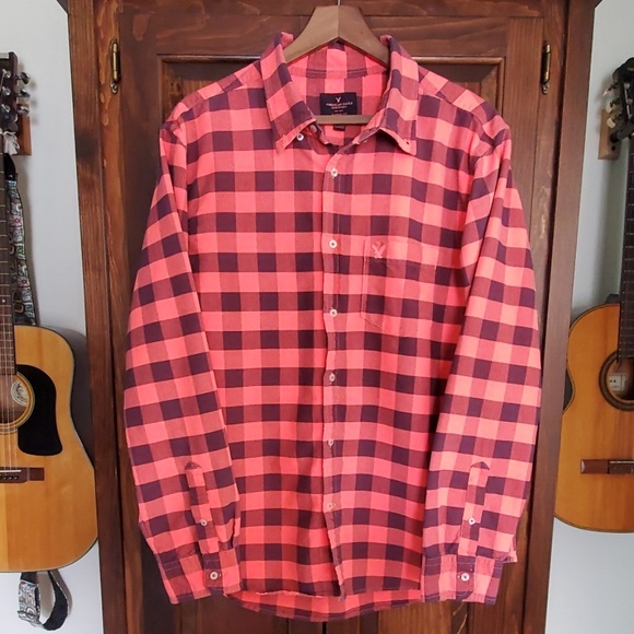 American Eagle Outfitters Other - American Eagle Outfitters Orange Buffalo Plaid
